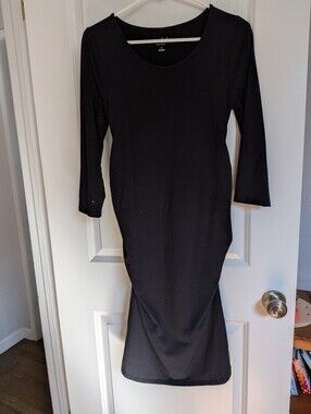 Isabel Maternity by Ingrid & Isabel Black Midi Maternity Dress